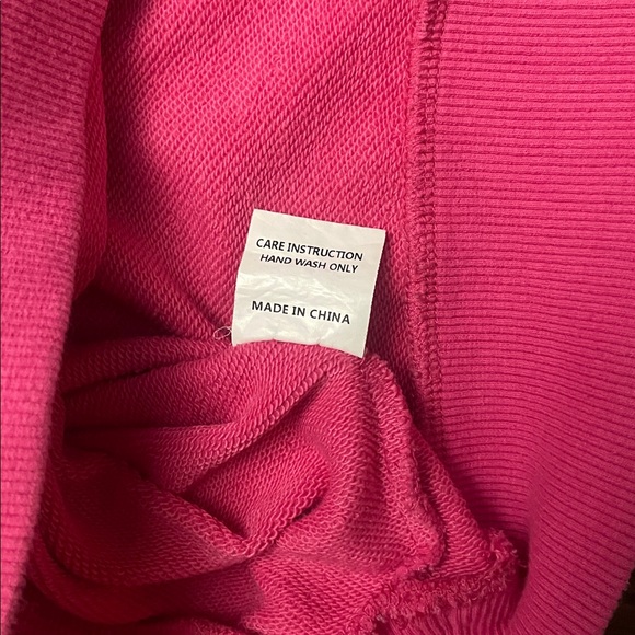 Queen of Sparkles Heart on Your Sleeve sequin hot pink Valentine’s Sweatshirt XL - Picture 13 of 15